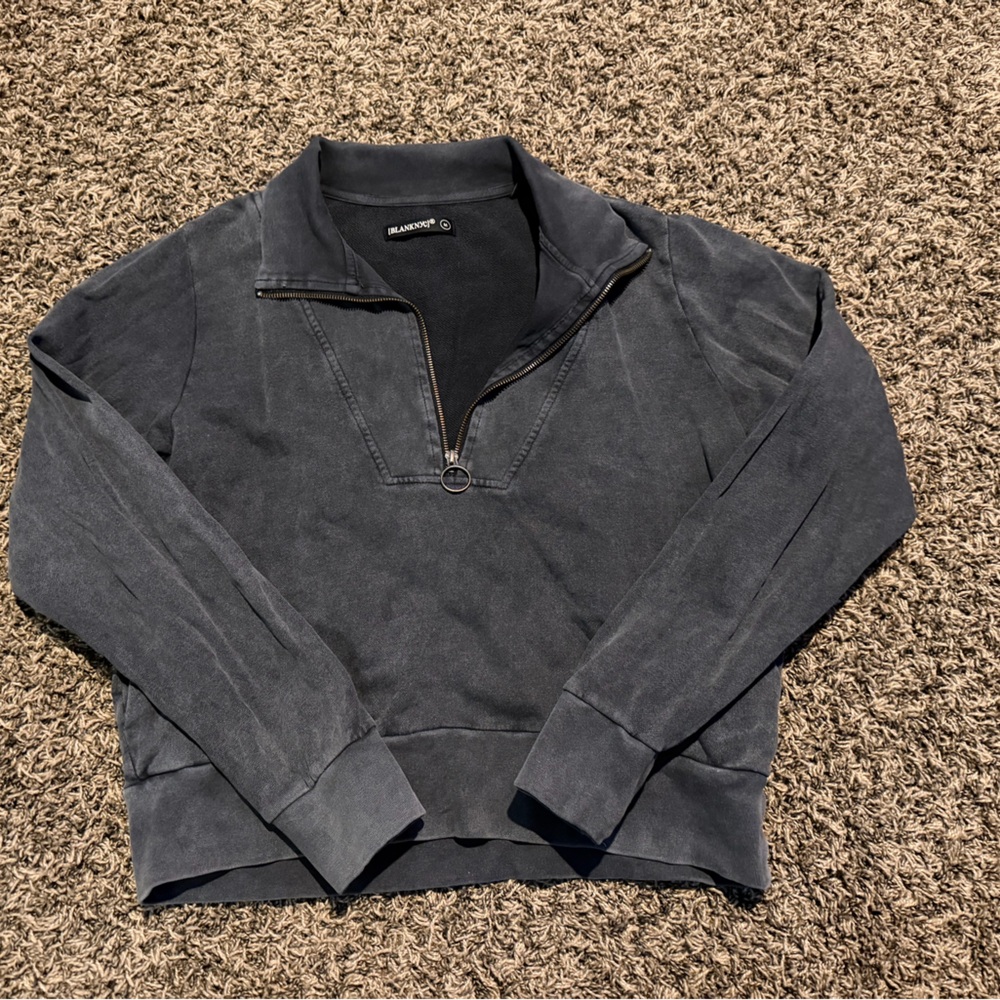 Blank NYC Charcoal Quarter-Zip Pullover